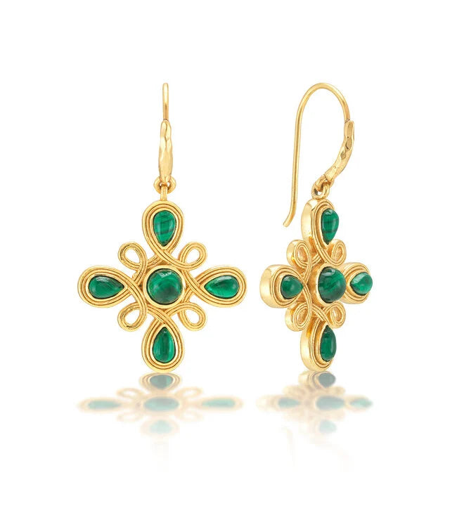 Capucine de Wulf Monique Gem Dangle Earrings - Malachite