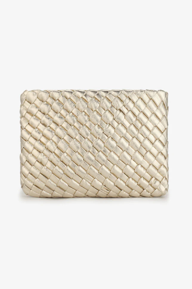 Nieves Woven Clutch - Gold