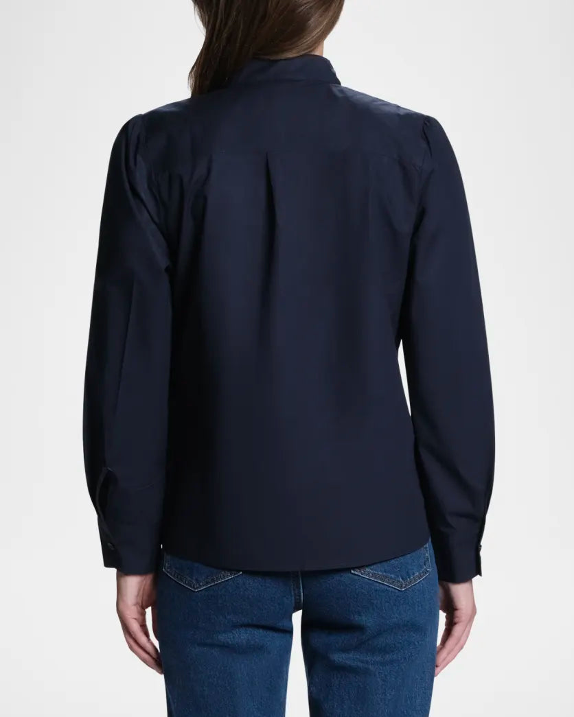 CISSA  Pleated Shoulder Shirt - Optic White or Navy