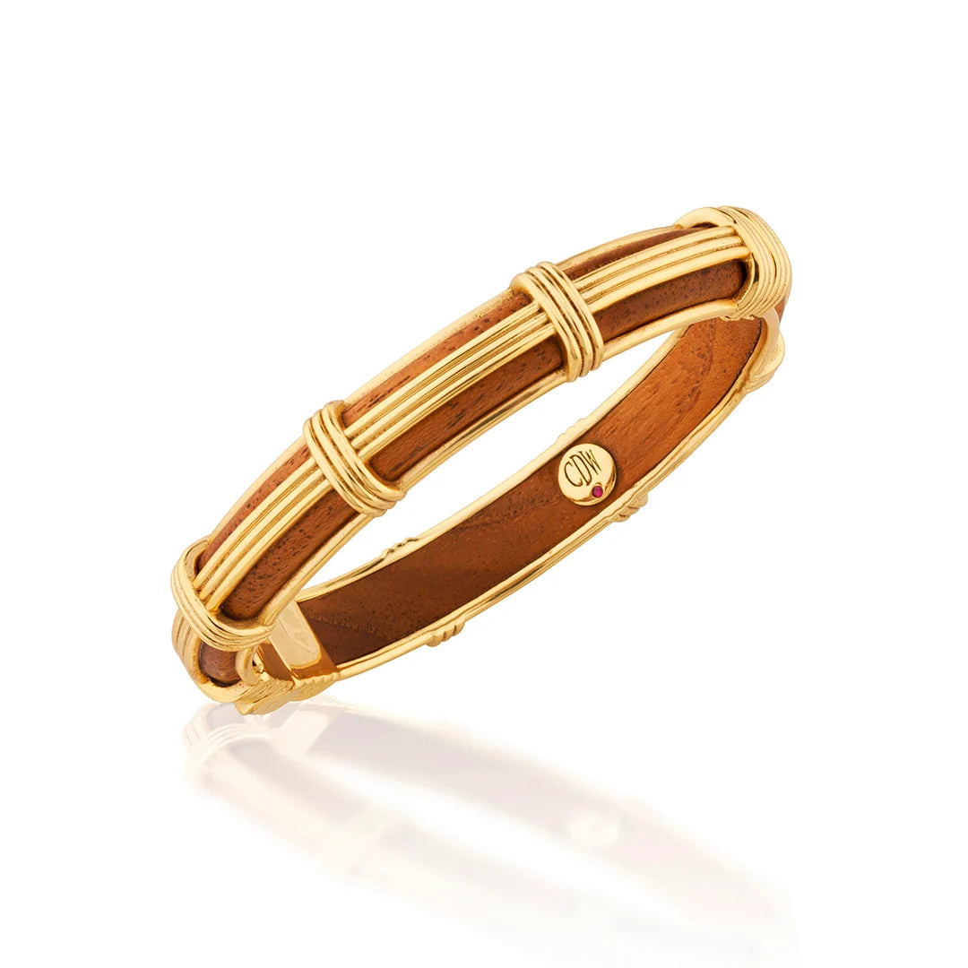 Capucine de Wulf Gaia Petite Hinged Bangle, S/M Teak