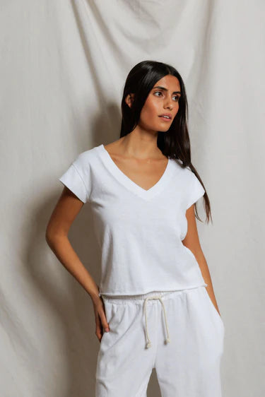 perfect white tee pearl japanese jersey v-neck-white