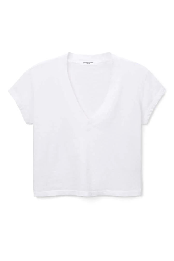 Perfect White Tee - Alanis V-neck - White