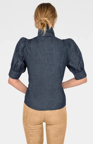 Gretchen Scott Puff Sleeve Top - Chambray