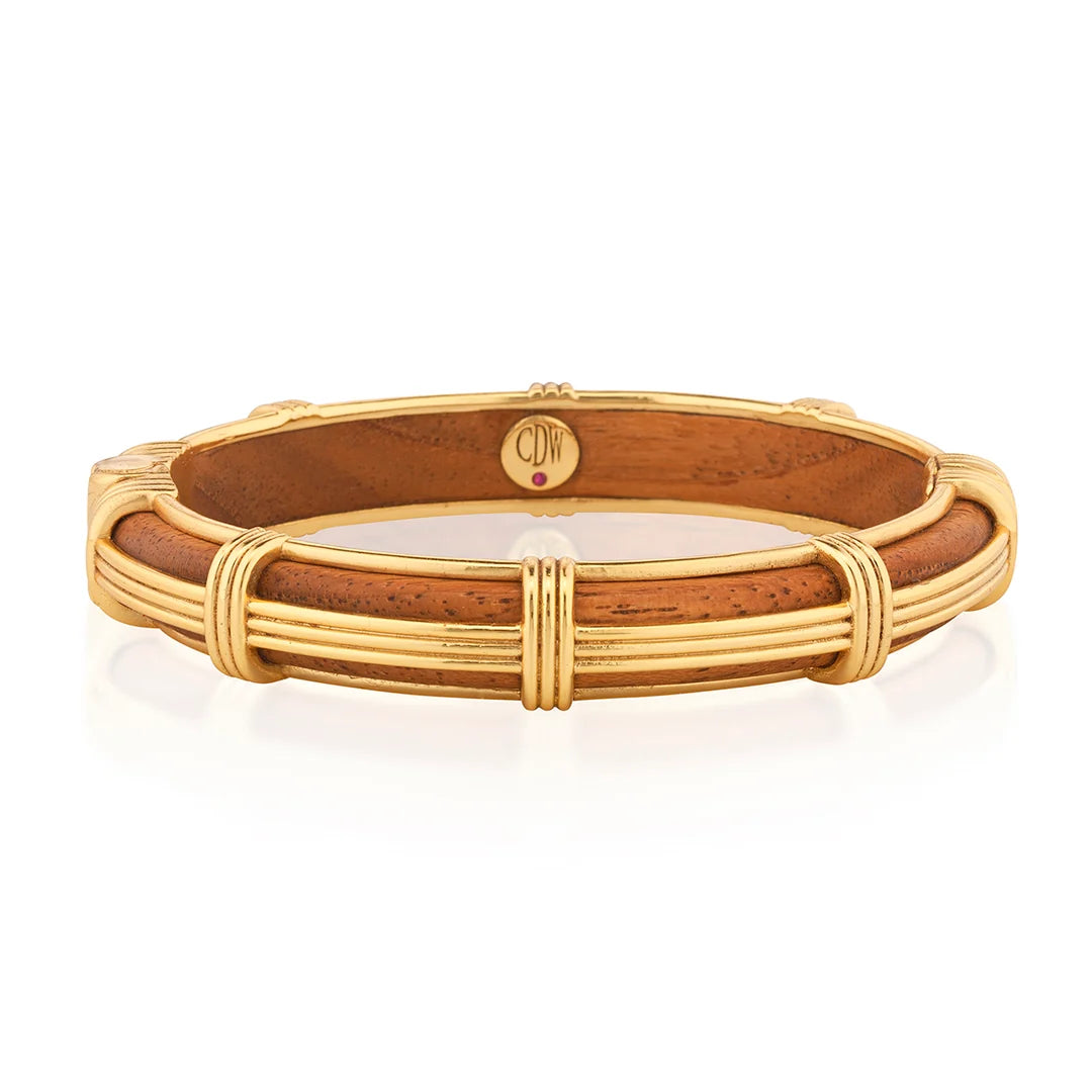 Capucine de Wulf Gaia Petite Hinged Bangle, S/M Teak