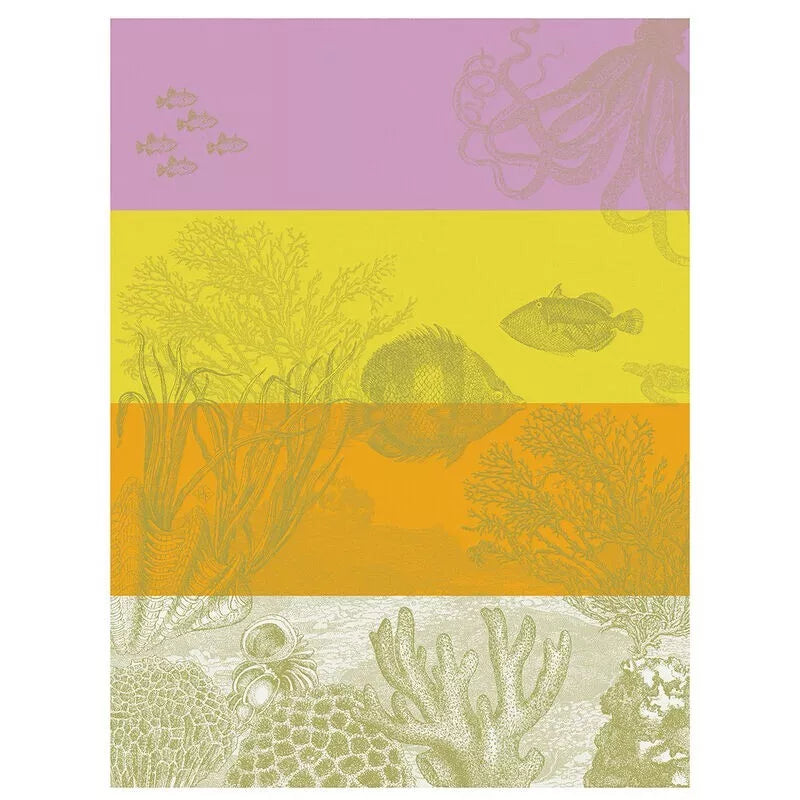 Le Jacquard Francais Sous L'Ocean Yellow Tea Towel