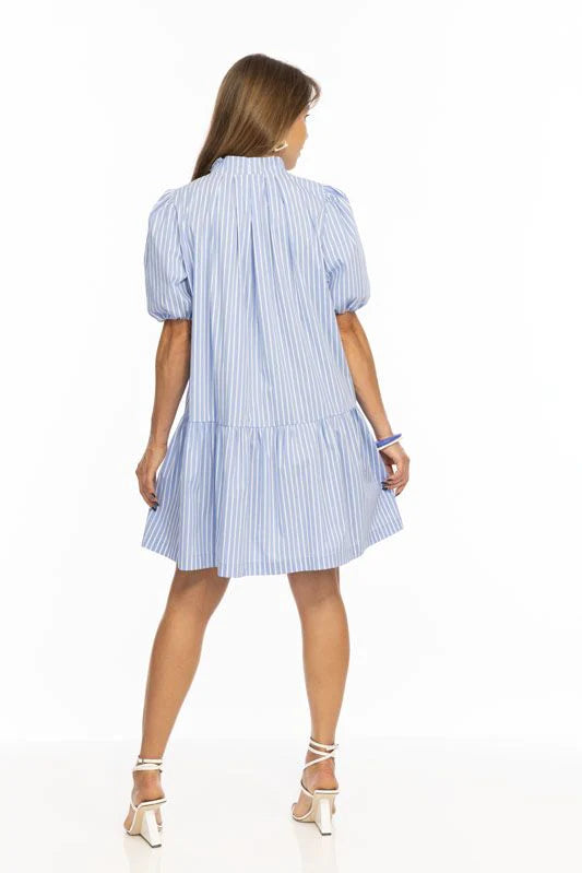 Sallie Stripe Dress - Blue/White