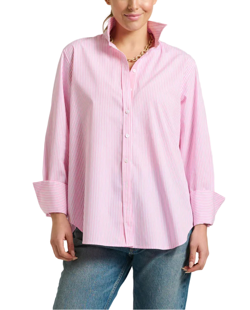SHIRTY Elodie Girlfriend Shirt - Pink Stripe