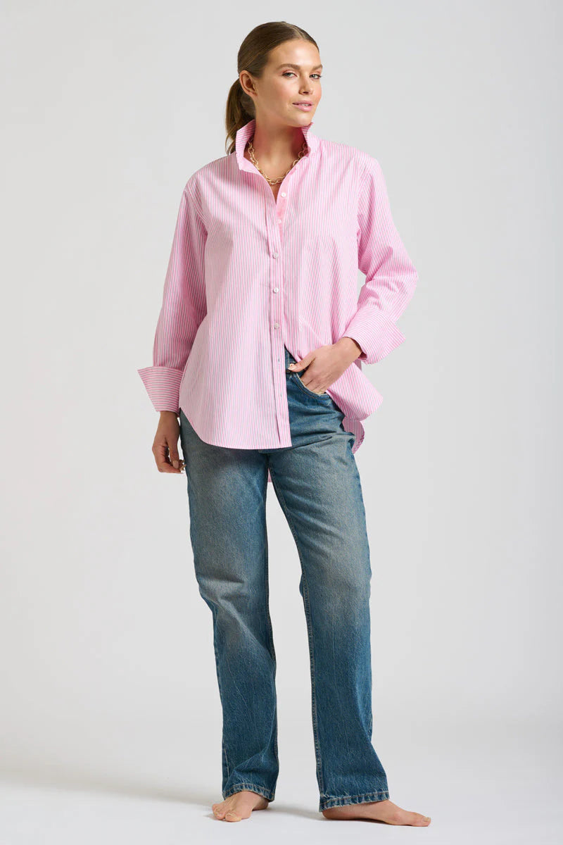 SHIRTY Elodie Girlfriend Shirt - Pink Stripe