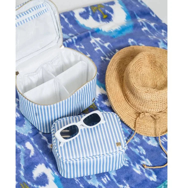 Luxe Vanity Train Case - Pimlico Stripe and  Chambray
