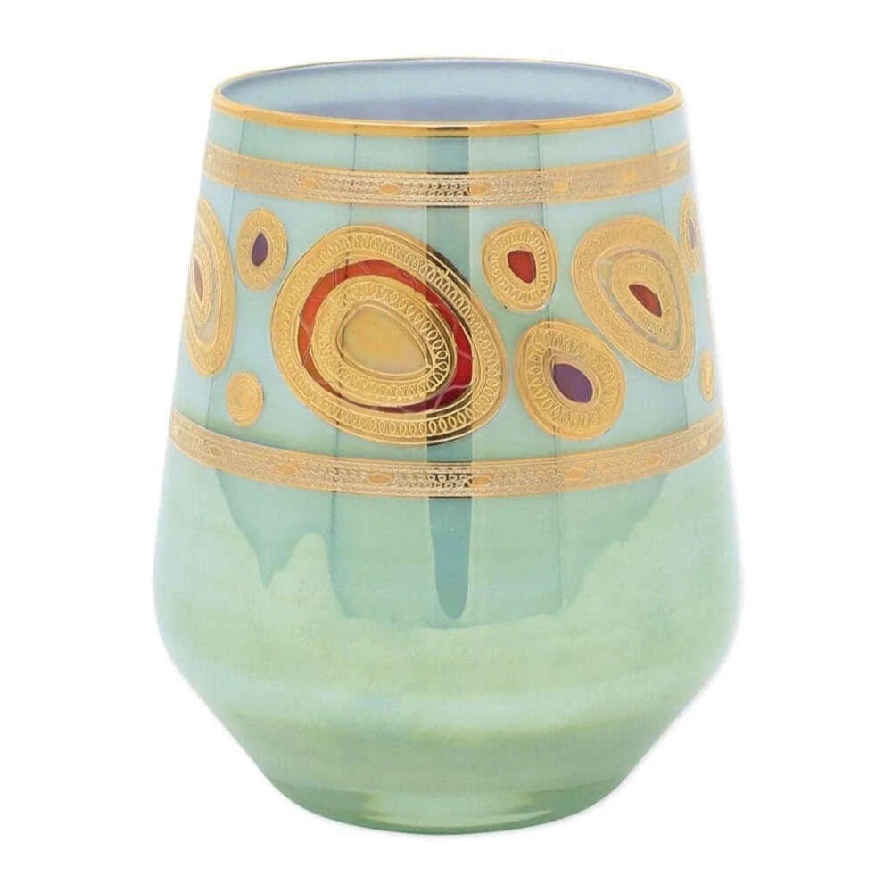 Vietri Regalia Assorted Stemless Wine Glasses - 4 Colors