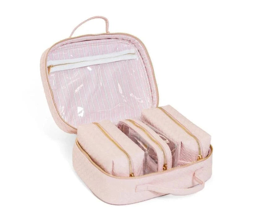 Luxe Cosmetic Toiletry Case - Woven Shell