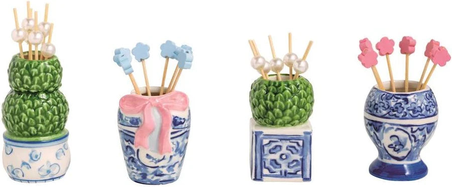 Topiary Toothpick Holders - 4 Styles