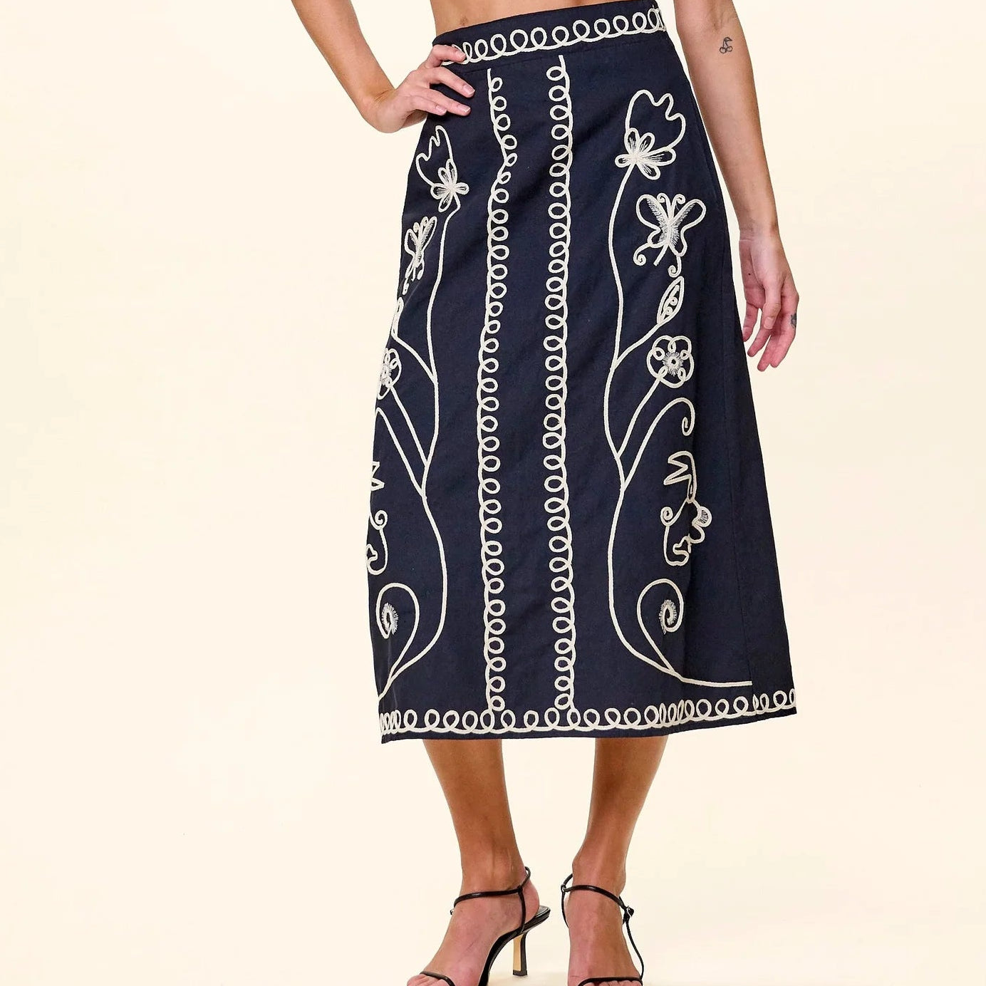 Cleobella Sorina Midi Skirt - Black