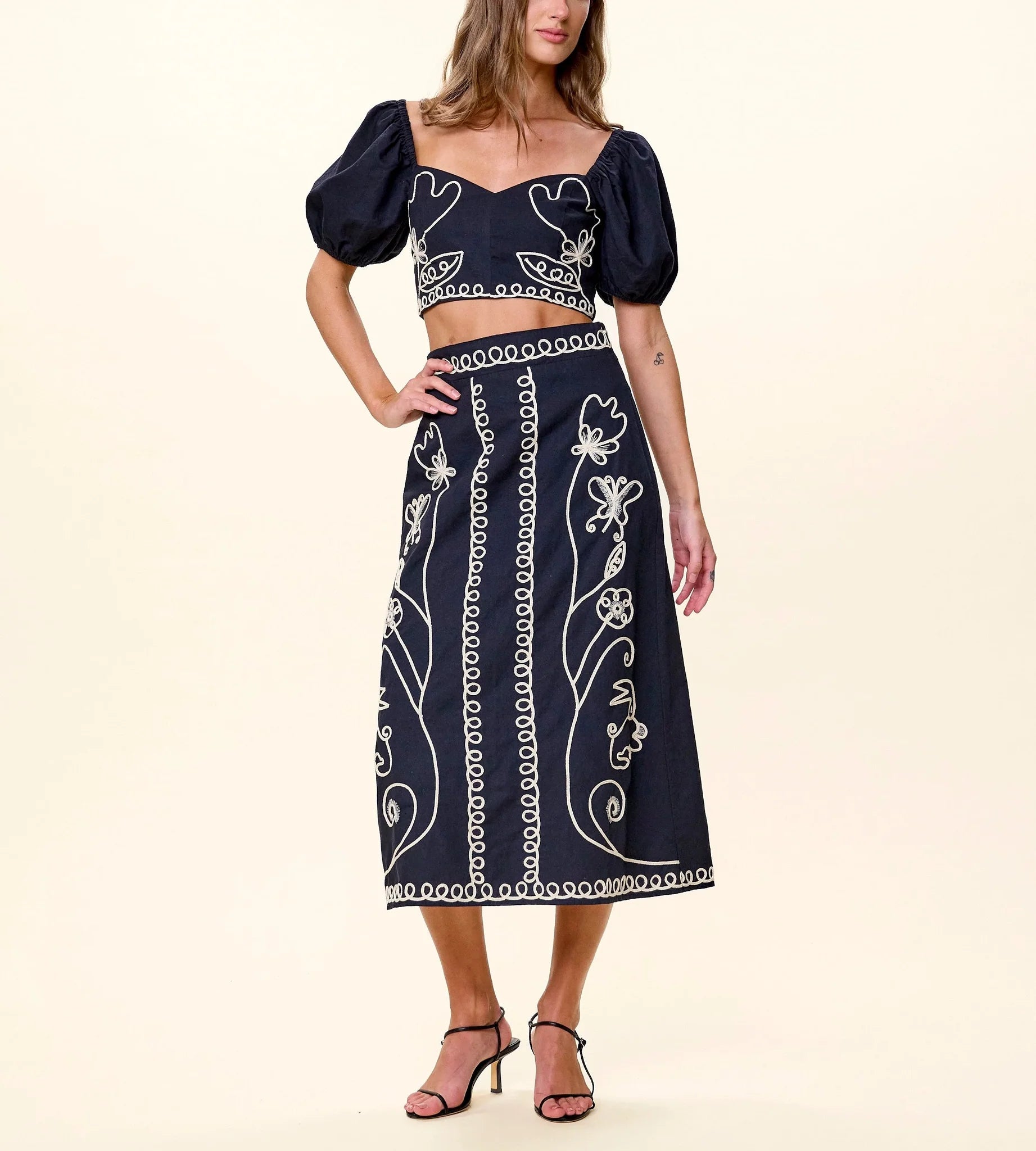 Cleobella Sorina Midi Skirt - Black
