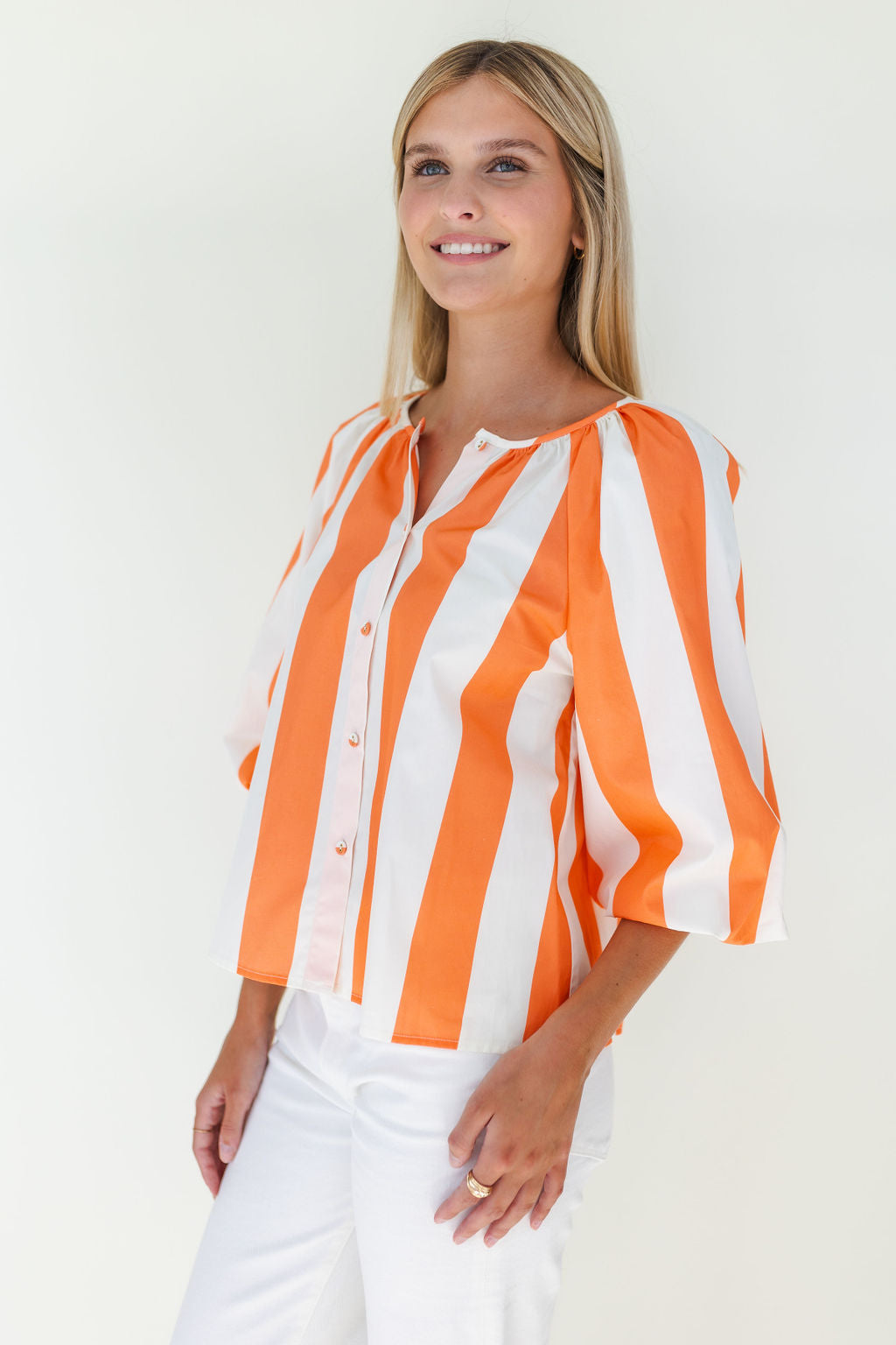 Emma Top - Cabana Stripe - Coral