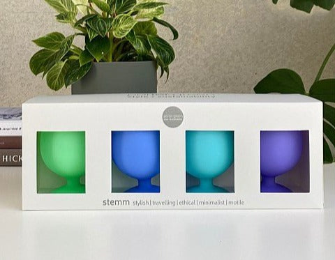 Stemm Unbreakable Silicone Wine Glasses - 4 pack - (marine or sunset)