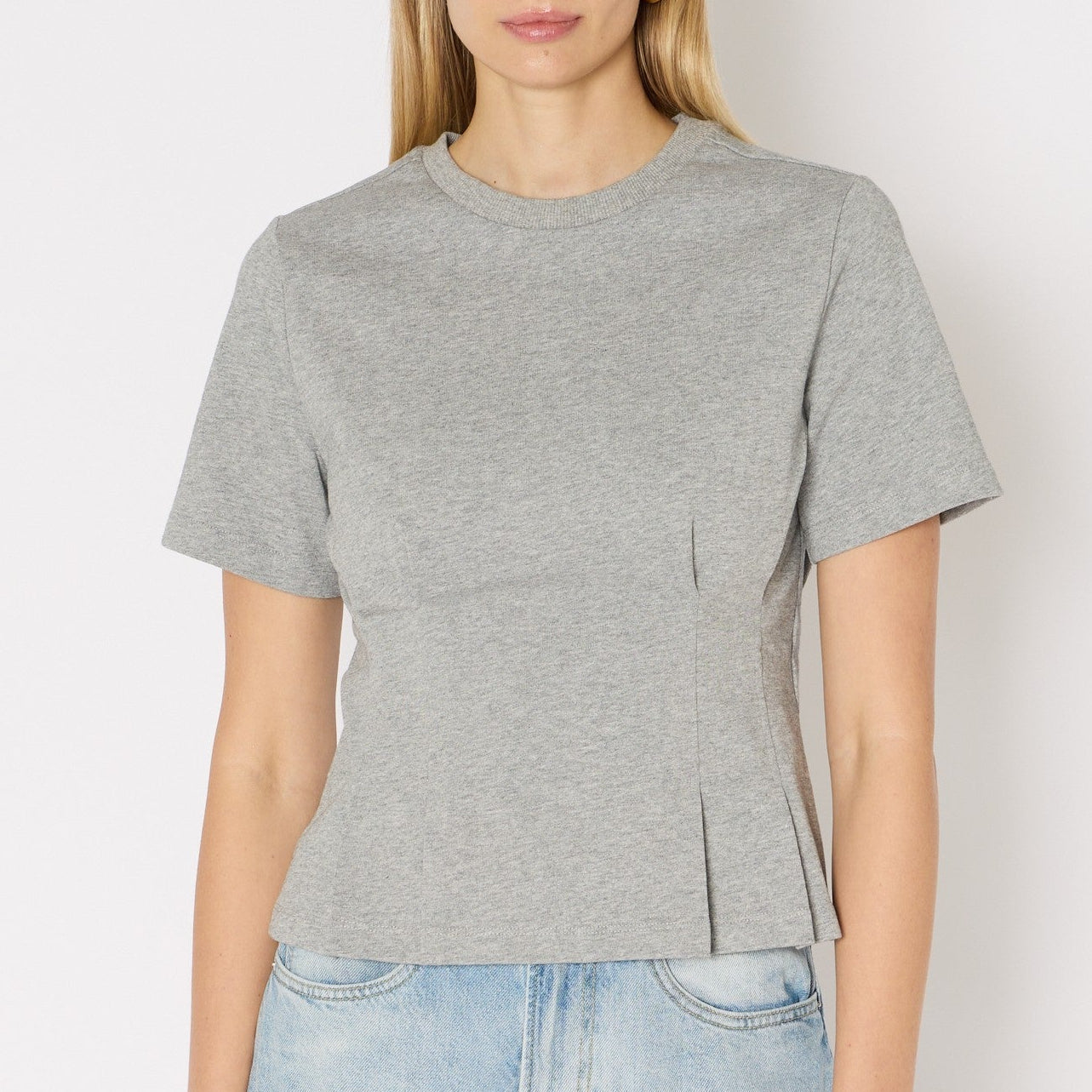 Berenice TShirt Cintre Col Rond MC - Black, Grey Melange, White