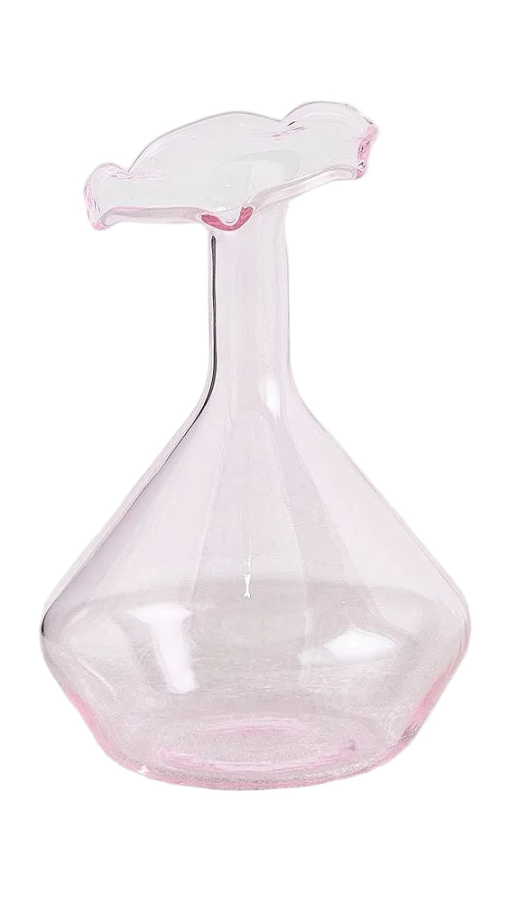 Glass Vase Angled Neck 8.5" Three Colors