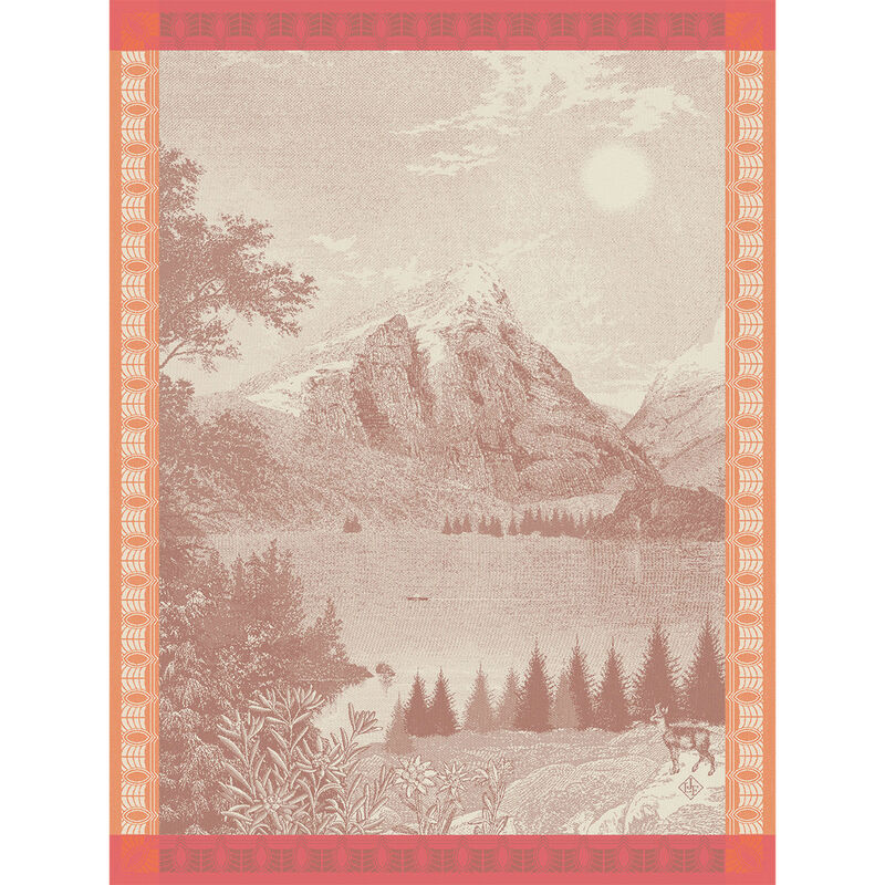Le Jacquard Altitude Tea Towel - Green and Pink