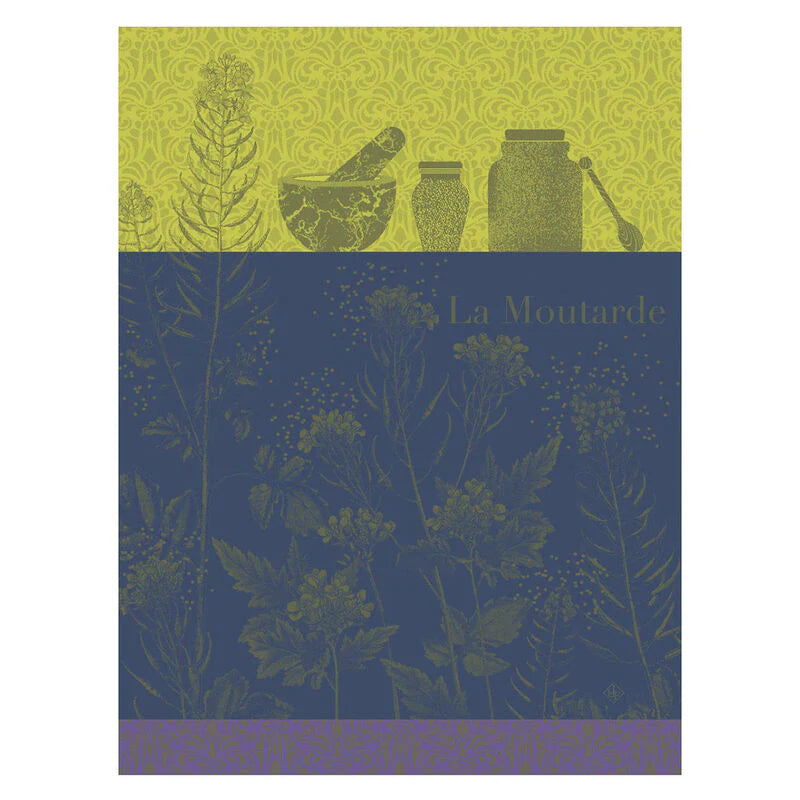 Jacquard Francais Tea Towel Moutarde En Fleur Green
