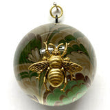 Museum Bees Acrylic Dome Frame with Grande Bee on Marbled Paper