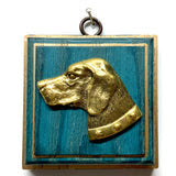 Museum Bees Blue Waxed Frame with Stately Dog