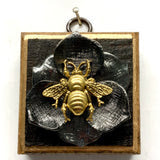 Museum Bees Bourbon Barrel Frame with Grande Bee on Flower