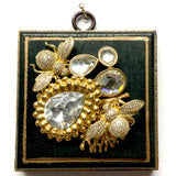 Museum Bees Painted Frame with Sparkle Bees on Brooch