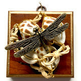 Museum Bees Wooden Frame with Dragonfly on Necklace