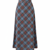 Navy Bleu Lia Skirt - Highland Plaid Blue