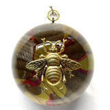 Museum Bees Acrylic Dome with Grande Bee on Marbled Paper