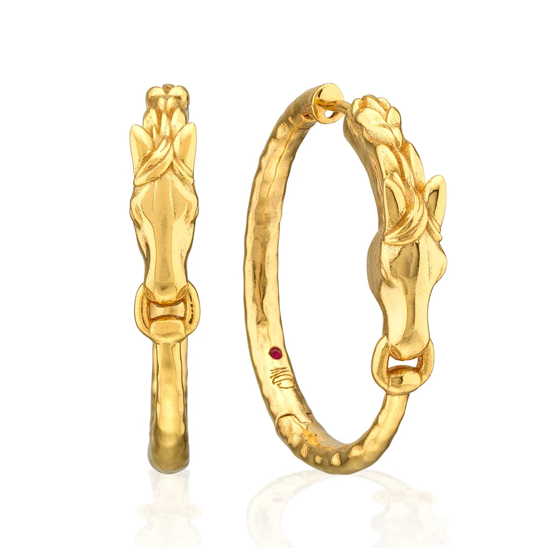 Capucine de Wulf Equestrian Horsehead Hoop Earrings