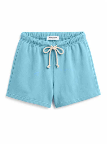 perfectwhitetee french terry sweat shorts | milky blue