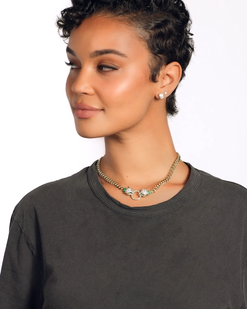 Melinda Maria Jaguar Cuban Chain Necklace 6.8mm