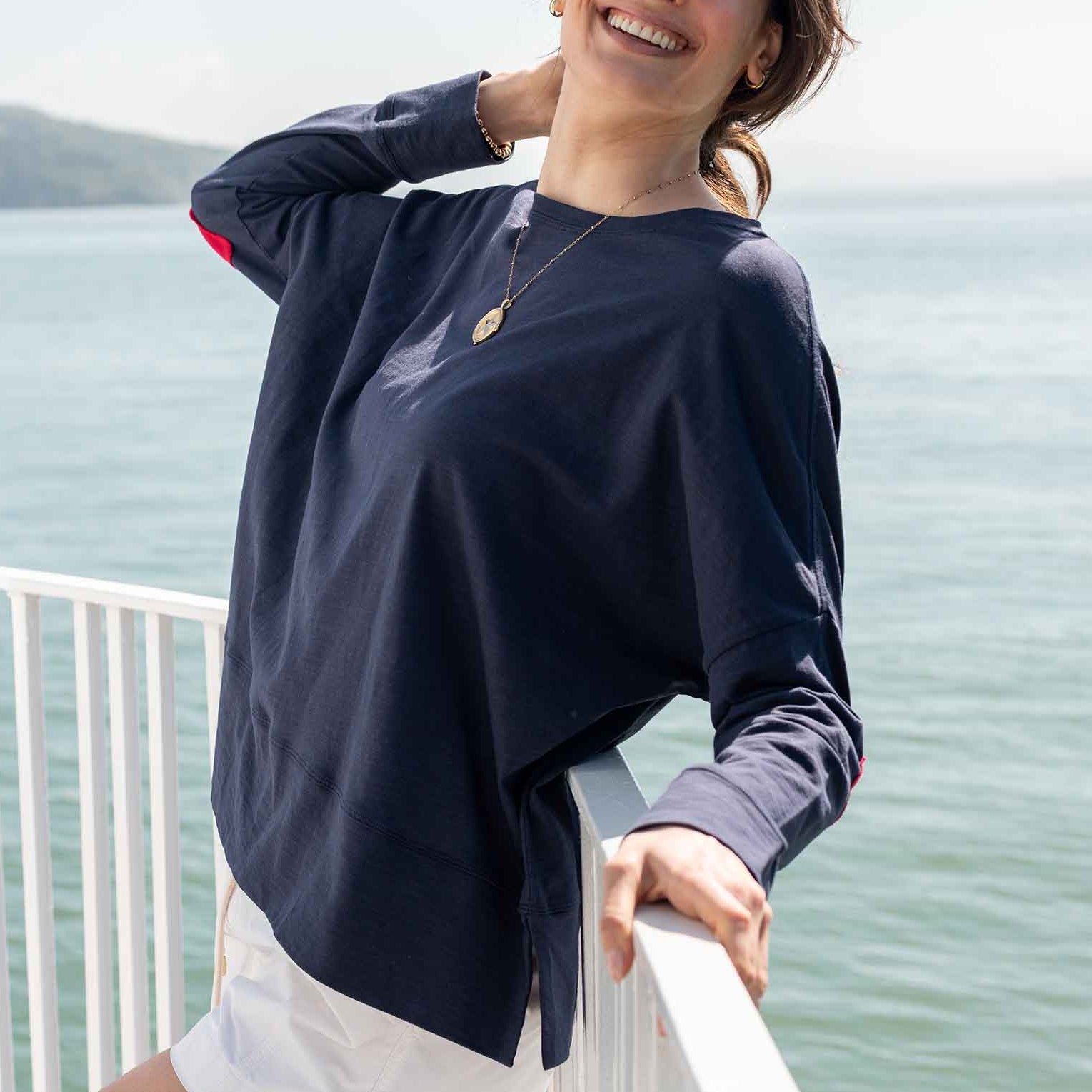 Amour Heart Navy Applique Tee