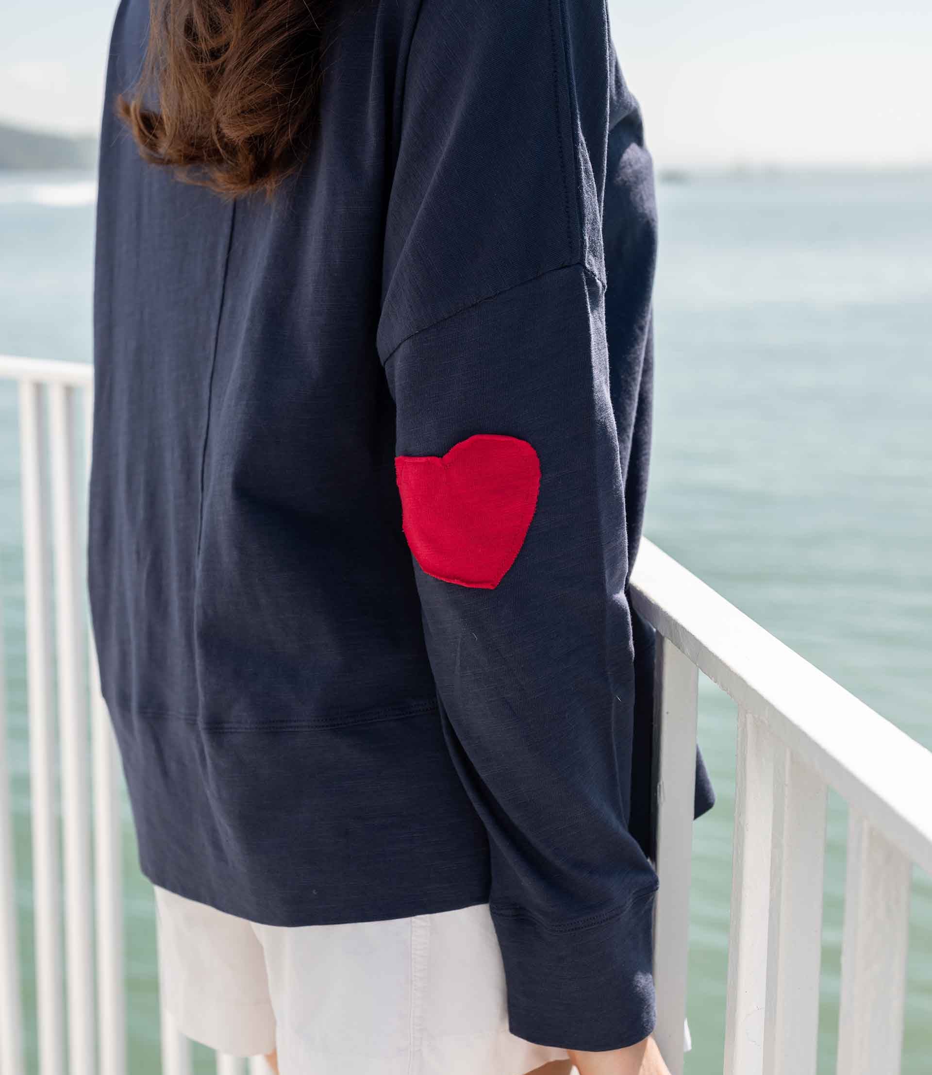 Amour Heart Navy Applique Tee