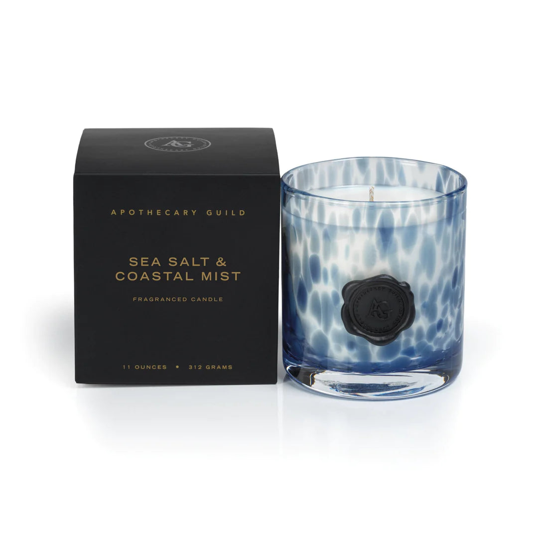 Opal Glass Candle Jar - Sea Salt & Coastal Mist - 3 Sizes