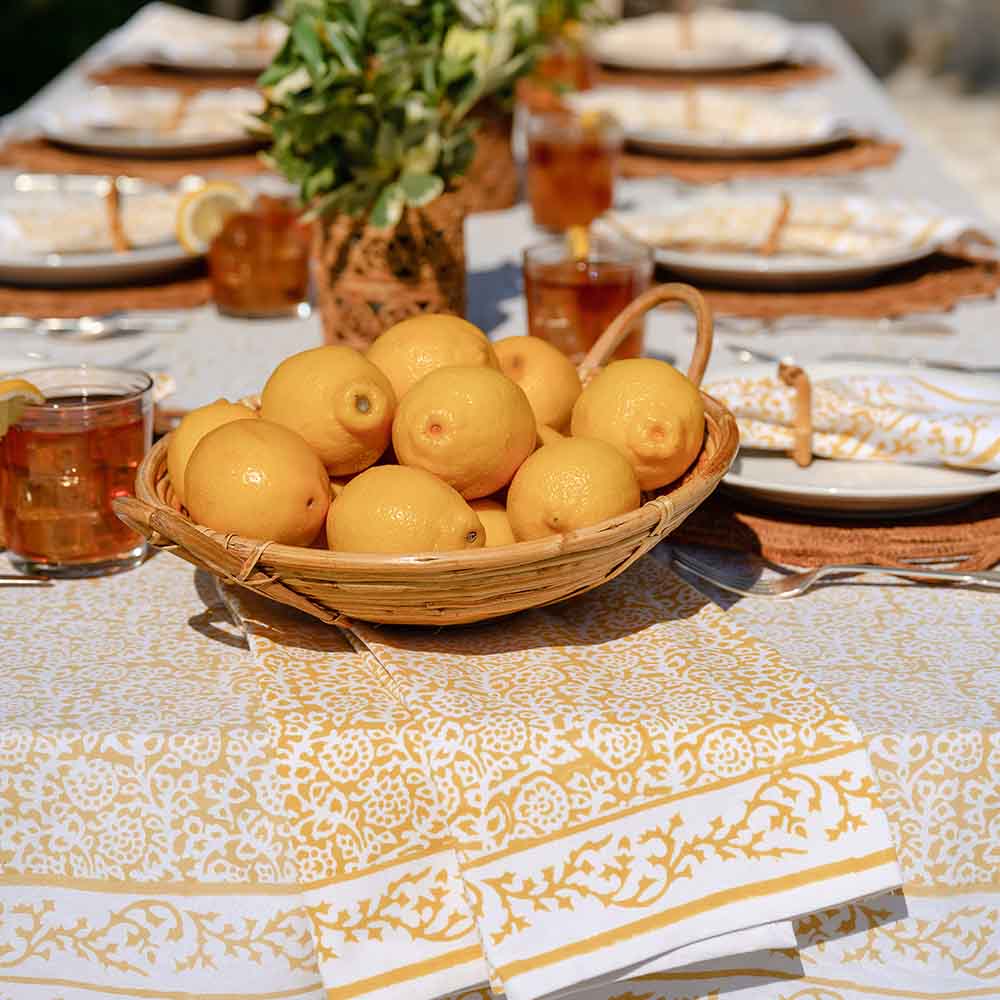 Pomegranate Tapestry Marigold Tablecloth - 55"x55"