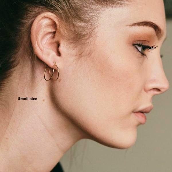J. Mills Forged Double Hoop Post Earrings - Small
