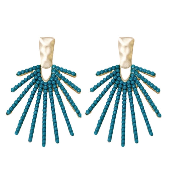 Sunburst Drop Earrings - Turquoise