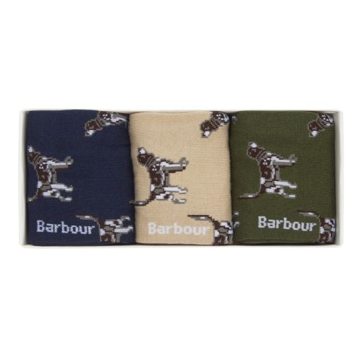 Barbour Pointer Dog Socks  - Gift Boxed Forest Mist