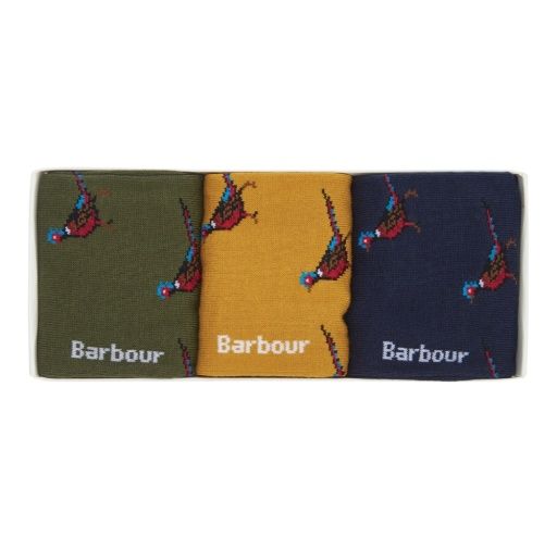 Barbour Pheasant Socks - Gift Boxed - Forest Mist