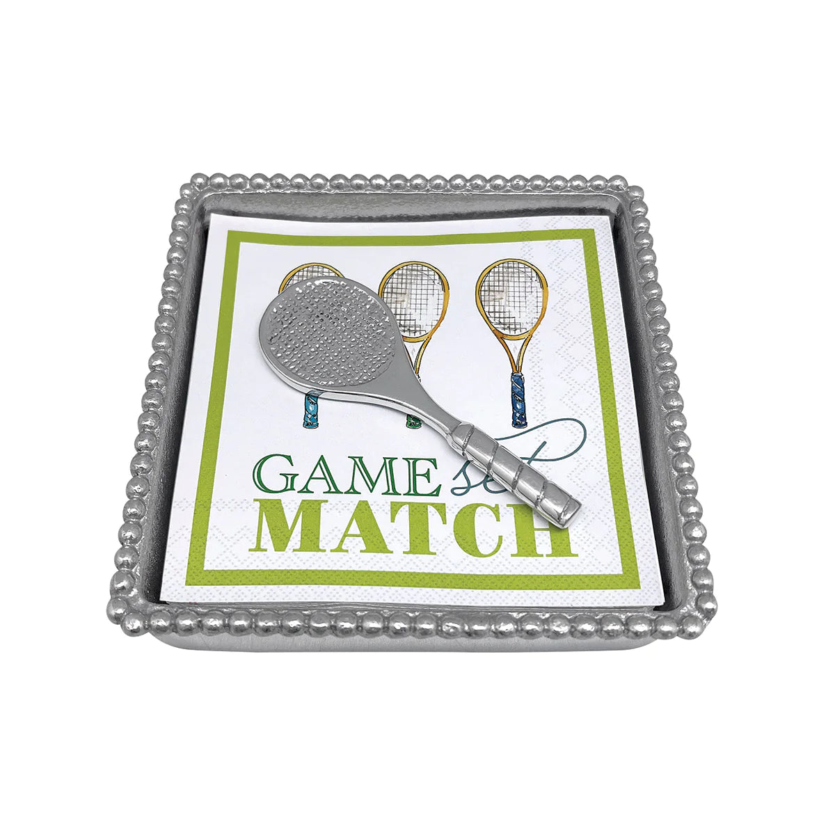Mariposa Tennis Beaded Napkin Box Set