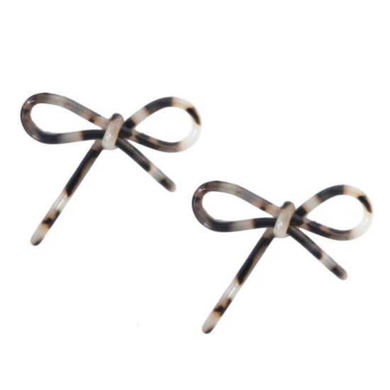 Tortoise Bows Earrings - (brown or blonde)
