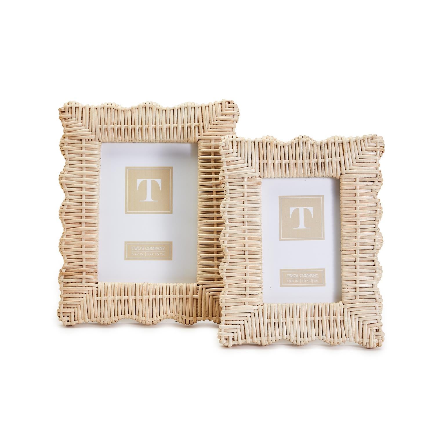 Wicker Weave Photo Frames - (small or large)