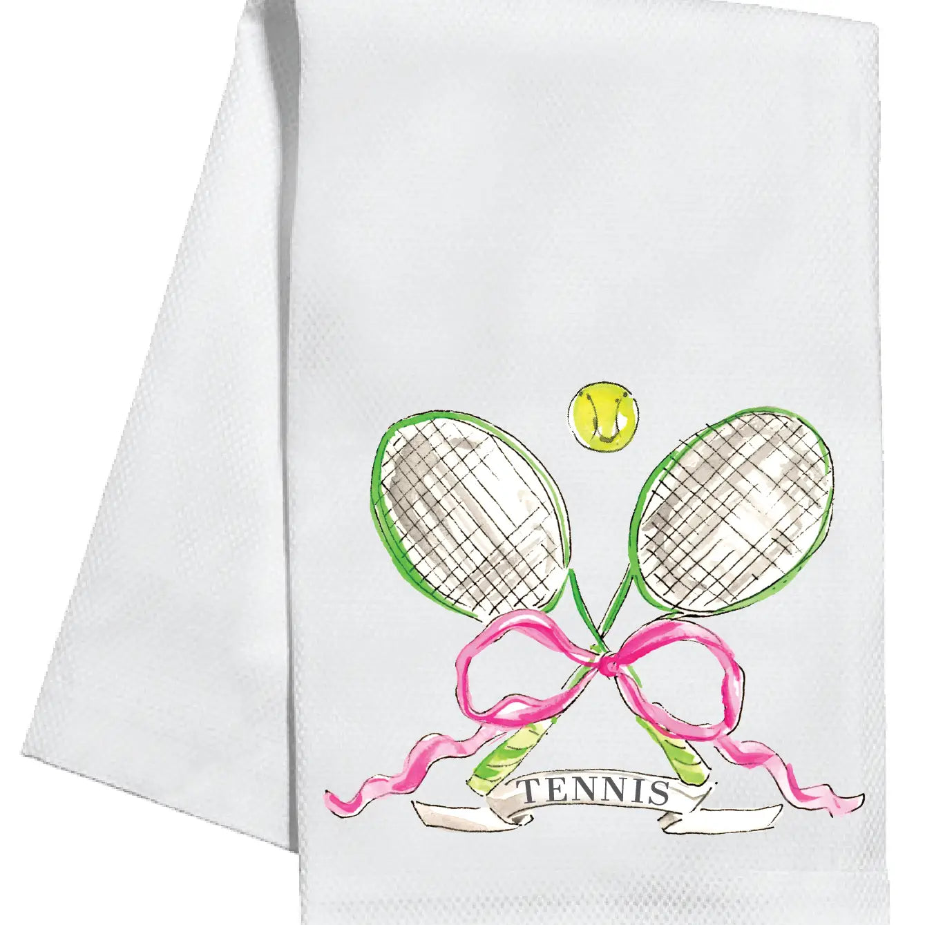 Tennis Rackets With Ball and Bow Kitchen Towel