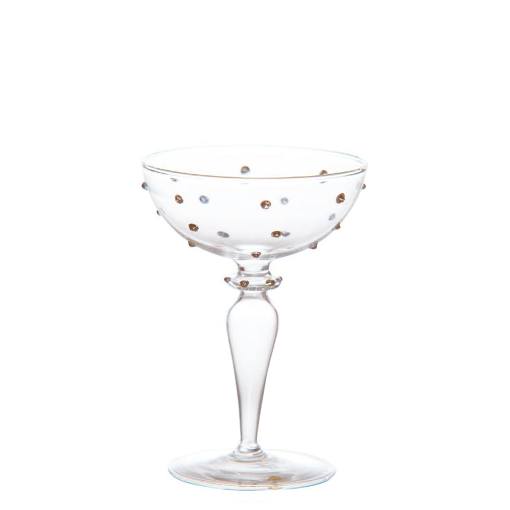 Gatsby Champagne Coupe - Gold Dots