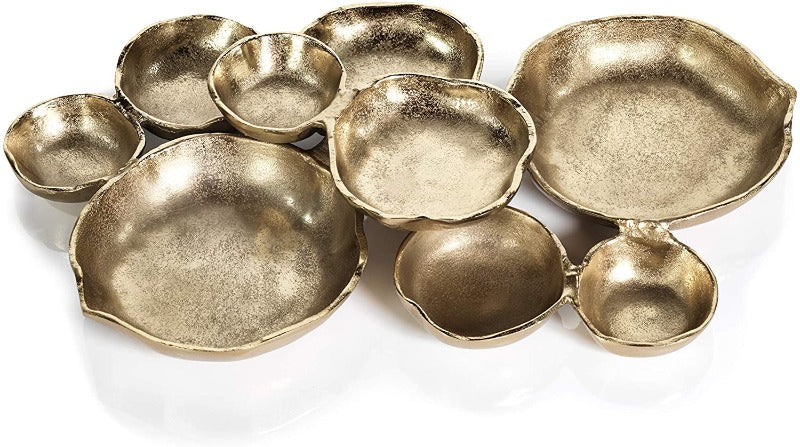 Gold Cluster Serving Bowls - Gold and Dark Gold