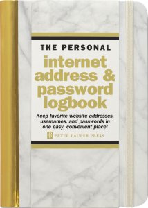 Password Log Book - (Gold Marble or Blue Agate)
