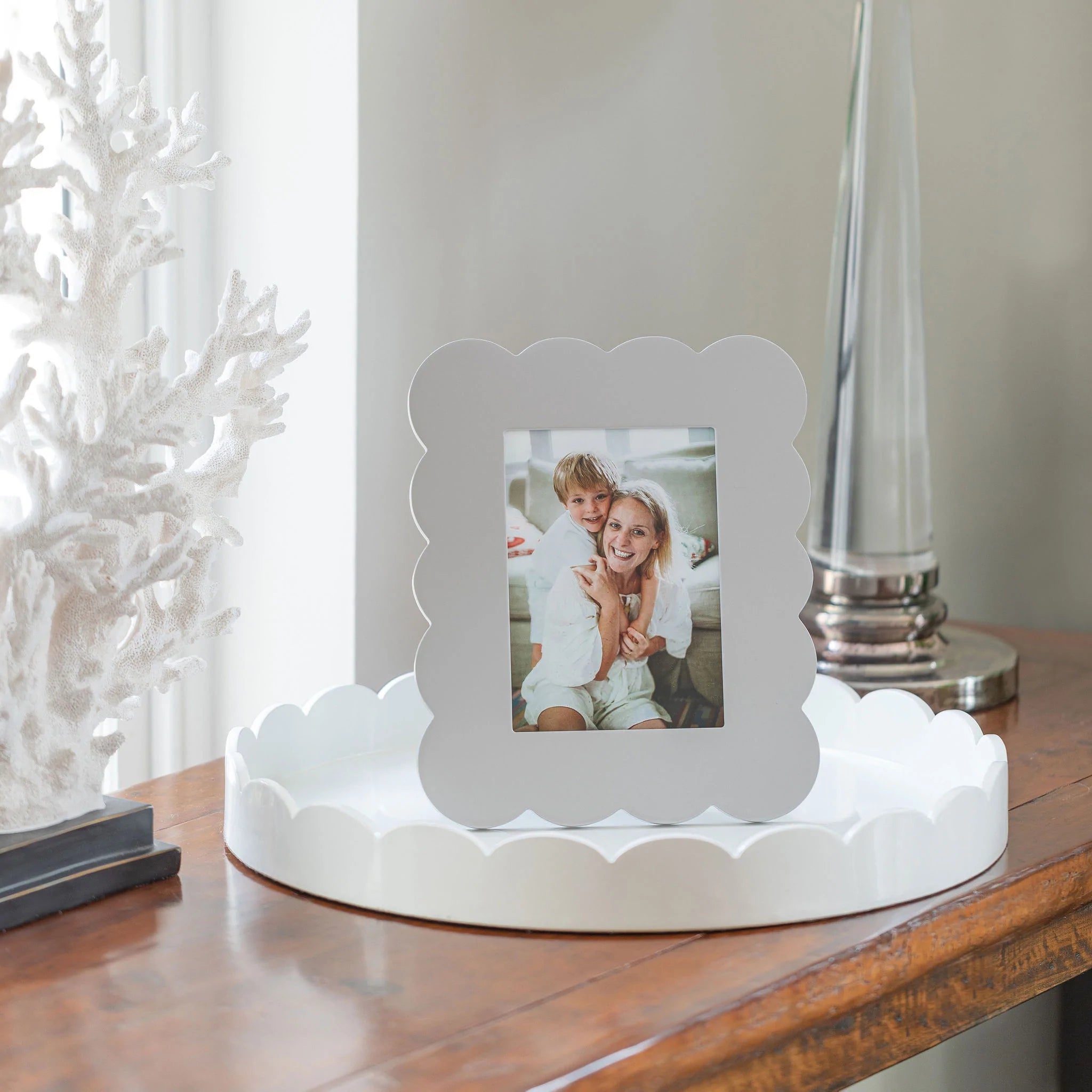 Addison Ross Round Scalloped Tray - (multiple colors)